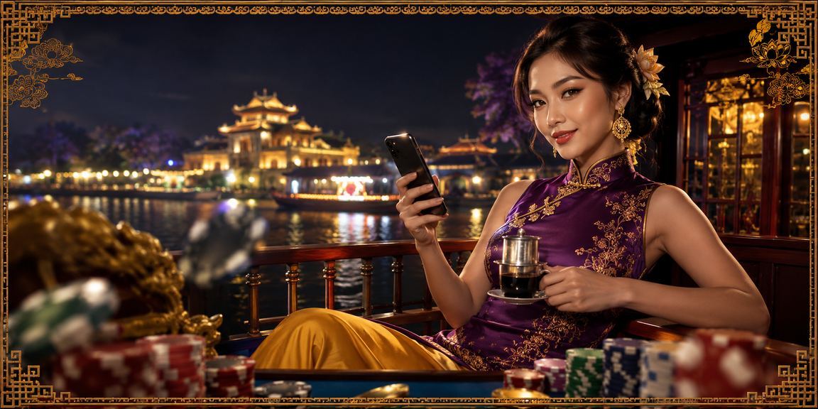 Hình ảnh người chơi điện thoại di động tại casino